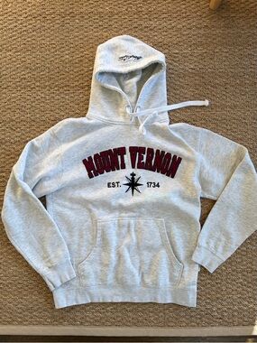 Men's Gray Pullover Hoodie with Maroon Logo